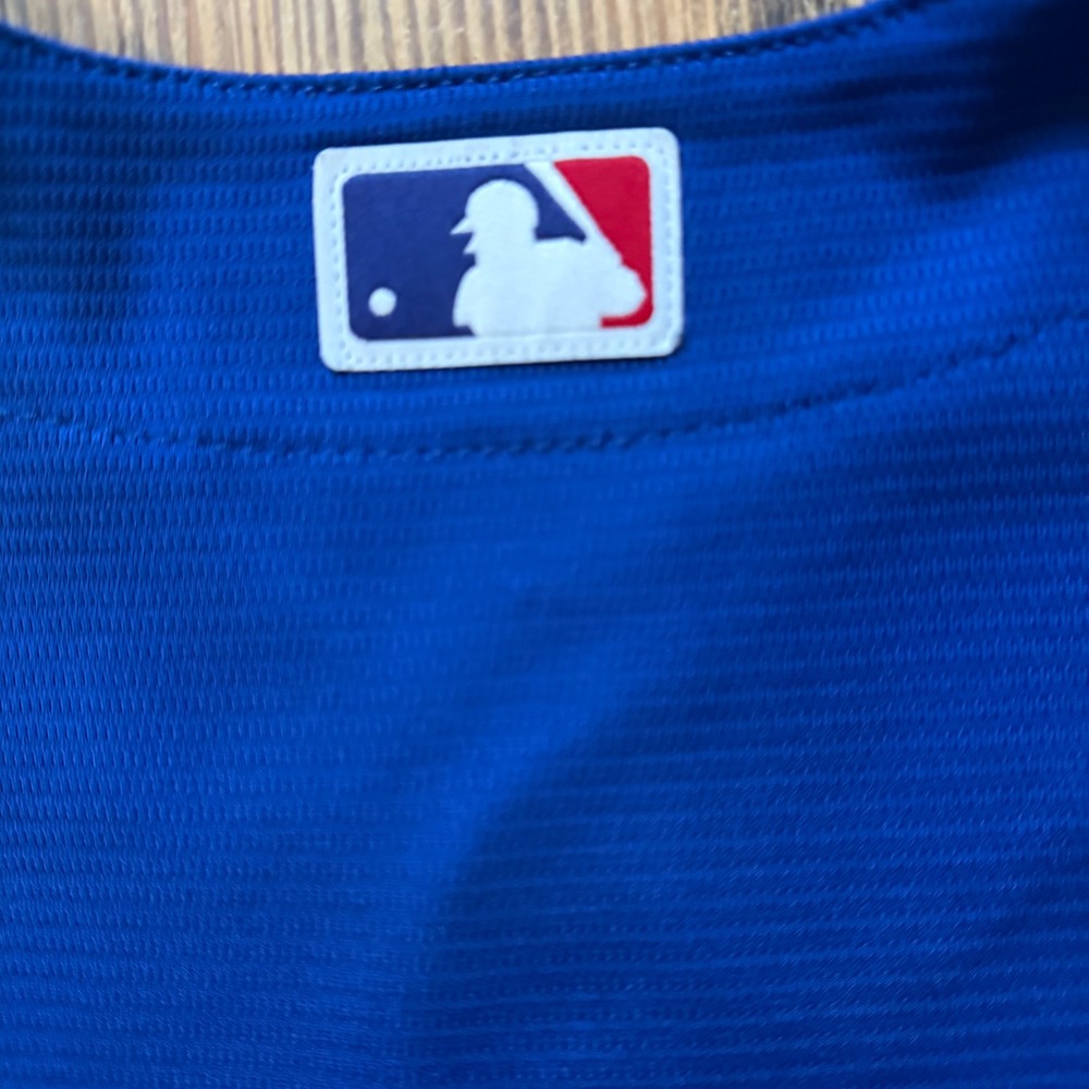 Majestic Baseball Jersey Mens XL Blue Texas Rangers Cool Base MLB Button Up - Picture 9 of 9